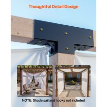 4x4 Inch Pergola Bracket Kit Inner 3.5x3.5 3-Way Woodworks DIY Post 4 pcs