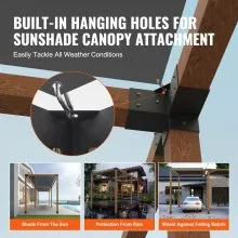 VEVOR Pergola Bracket Kit 4''x4'', 2pcs 4-Way Heavy Duty Corner Bracket Woodworks DIY Post Base Kit, Easy Installation Wooden Beams for Gazebos, Patio Pergolas, Log Cabin Outdoor Pergola Hardware
