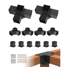 4x4 Inch Pergola Bracket Kit Inner 3.5x3.5 3- and 4-Way Brackets with Bases