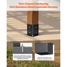 4x4 Inch Pergola Bracket Kit Inner 3.5x3.5 3-Way Slanted Brackets with Bases