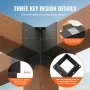 VEVOR Pergola Bracket Kit 6 x 6 inch, 4pcs 4-Way Heavy Duty Corner Bracket Woodworks DIY Post Base, Easy Installation Wooden Beams for Gazebos, Patio Pergolas, Log Cabin Outdoor Pergola Hardware