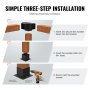 VEVOR Pergola Bracket Kit 6 x 6 inch, 4pcs 4-Way Heavy Duty Corner Bracket Woodworks DIY Post Base, Easy Installation Wooden Beams for Gazebos, Patio Pergolas, Log Cabin Outdoor Pergola Hardware