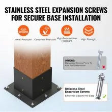 VEVOR Pergola Bracket Kit 6''x6'', 4pcs 4-Way Heavy Duty Corner Bracket Woodworks DIY Post Base Kit, Easy Installation Wooden Beams for Gazebos, Patio Pergolas, Log Cabin Outdoor Pergola Hardware