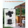 VEVOR Pergola Bracket Kit 4''x4''(Inner Size 3.6x3.6), 4pcs 4-Way Heavy Duty Corner Bracket Woodworks DIY Post Base Kit, Easy Installation Wooden Beams for Gazebos, Patio Pergolas, Log Cabin Outdoor