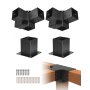 VEVOR Pergola Bracket Kit 4''x4''(Inner Size 3.6x3.6), 4pcs 4-Way Heavy Duty Corner Bracket Woodworks DIY Post Base Kit, Easy Installation Wooden Beams for Gazebos, Patio Pergolas, Log Cabin Outdoor