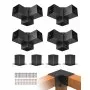 VEVOR Pergola Bracket Kit 10.2 cm x 10.2 cm, Inner Size 9.1 cm x 9.1 cm 8pcs 3-Way Heavy Duty Corner Bracket Woodworks DIY Post Base, Easy Installation Wooden Beams for Gazebos, Patio Pergolas, Log Cabin Outdoor Pergola Hardware
