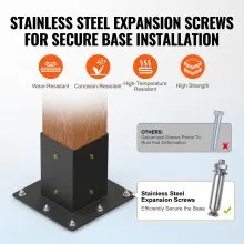 VEVOR Pergola Bracket Kit 4''x4'', 8pcs 3-Way Heavy Duty Corner Bracket Woodworks DIY Post Base Kit, Easy Installation Wooden Beams for Gazebos, Patio Pergolas, Log Cabin Outdoor Pergola Hardware