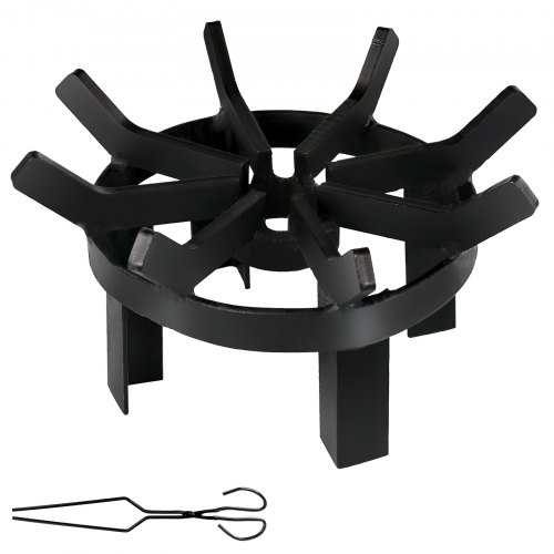 VEVOR 12in Fire Grate Log Grate ,Wagon Wheel Firewood Grates 8 Iron Bars, Fireplace Grates Burning Rack Holder 4 Legs for Indoor Chimney, Hearth Wood Stove and Outdoor Camping Fire Pit