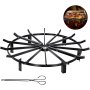 VEVOR 32in Fire Grate Log Grate ,Wagon Wheel Firewood Grates 16 Iron Bars, Fireplace Grates Burning Rack Holder 6 Legs for Indoor Chimney, Hearth Wood Stove and Outdoor Camping Fire Pit