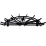 VEVOR 32in Fire Grate Log Grate ,Wagon Wheel Firewood Grates 16 Iron Bars, Fireplace Grates Burning Rack Holder 6 Legs for Indoor Chimney, Hearth Wood Stove and Outdoor Camping Fire Pit