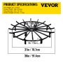 VEVOR 36in Fire Grate Log Grate ,Wagon Wheel Firewood Grates 16 Iron Bars, Fireplace Grates Burning Rack Holder 10 Legs for Indoor Chimney, Hearth Wood Stove and Outdoor Camping Fire Pit