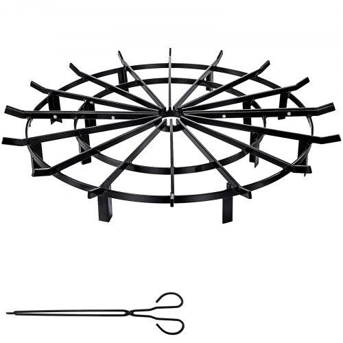 VEVOR 40in Fire Grate Log Grate ,Wagon Wheel Firewood Grates 16 Iron Bars, Fireplace Grates Burning Rack Holder 12 Legs for Indoor Chimney, Hearth Wood Stove and Outdoor Camping Fire Pit