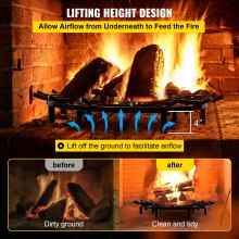 VEVOR 40in Fire Grate Log Grate ,Wagon Wheel Firewood Grates 16 Iron Bars, Fireplace Grates Burning Rack Holder 12 Legs for Indoor Chimney, Hearth Wood Stove and Outdoor Camping Fire Pit