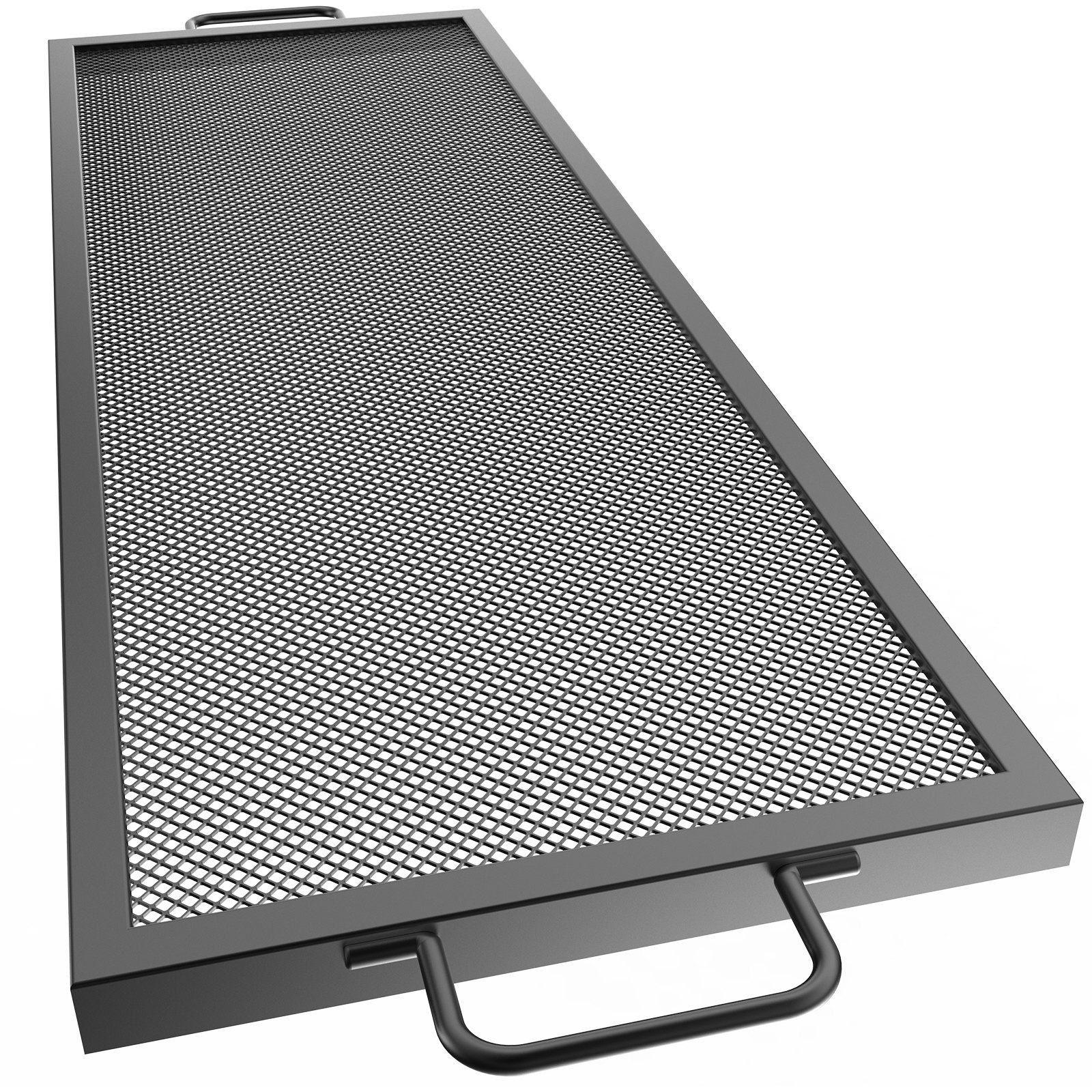 VEVOR Rectangle Fire Pit Grate, X-Marks Rectangle Grill Grate, Black Steel Fire Grate, Fire Pit Cooking Grate with Handles, Fire Grill Grate for Fire Pit, (36 x 15-inch)