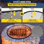 VEVOR Round Fire Pit Grate, 25" Diameter Fire Pit Grill Grate, X-Marks Round Grill Grate, Black Steel Fire Grate, Fire Pit Cooking Grate with Handles, Fire Grill Grate for Outdoor Fire Pit, Campfire