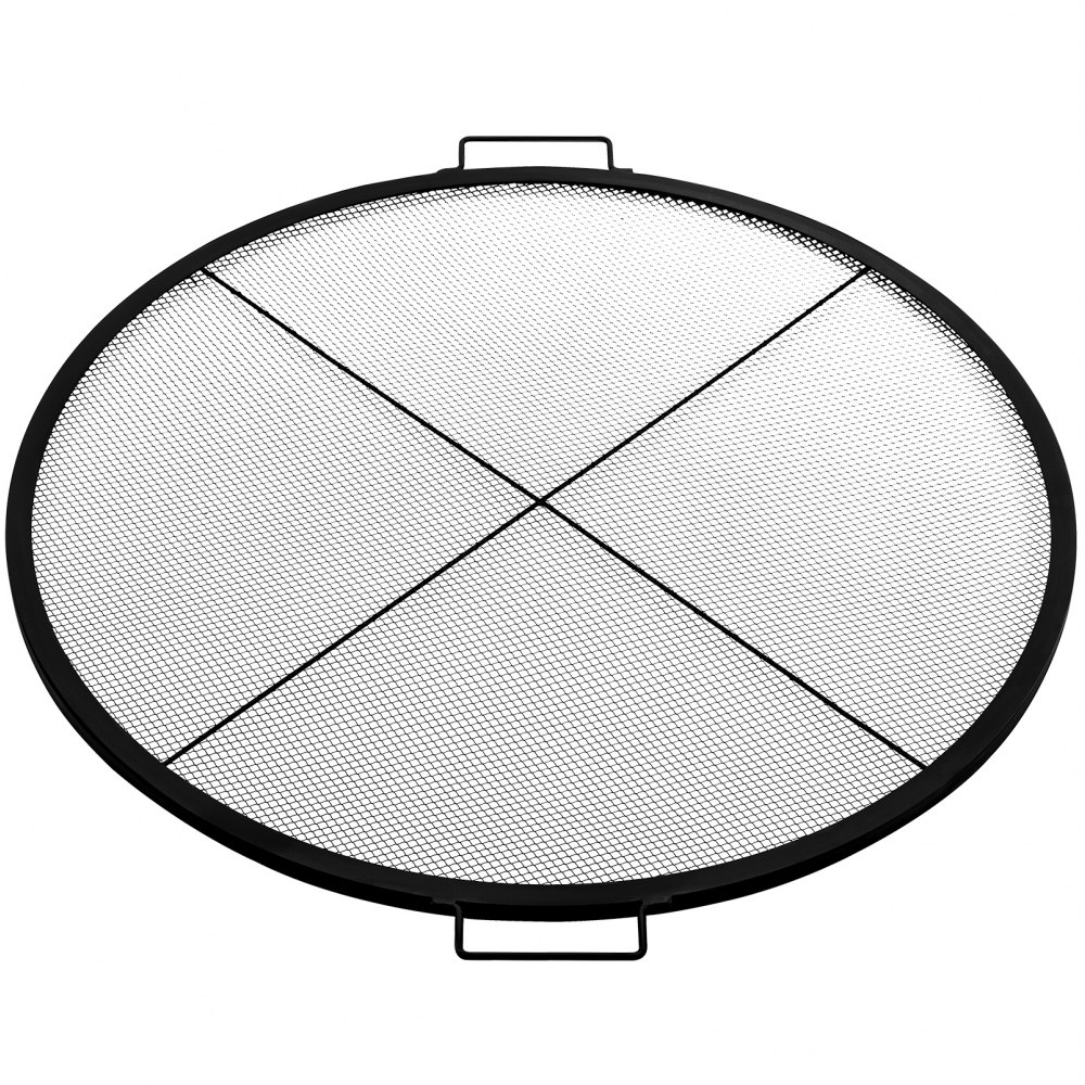 VEVOR Round Fire Pit Grate, 31" Diameter Fire Pit Grill Grate, X-Marks Round Grill Grate, Black Steel Fire Grate, Fire Pit Cooking Grate with Handles, Fire Grill Grate for Outdoor Fire Pit, Campfire