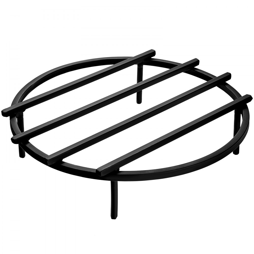 VEVOR Fire Pit Grate, Heavy Duty Iron Round Firewood Grate, Round Wood Fire Pit Grate 18", Firepit Grate with Black Paint, Fire Grate with 4 Removable Square Legs for Burning Fireplace and Firepits
