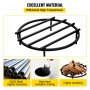 VEVOR Fire Pit Grate, Heavy Duty Iron Round Firewood Grate, Round Wood Fire Pit Grate 18", Firepit Grate with Black Paint, Fire Grate with 4 Removable Square Legs for Burning Fireplace and Firepits