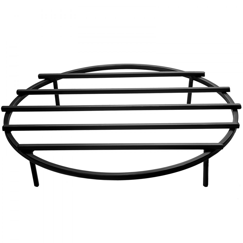 VEVOR Fire Pit Grate, Heavy Duty Iron Round Firewood Grate, Round Wood Fire Pit Grate 24", Firepit Grate with Black Paint, Fire Grate with 4 Removable Legs for Burning Fireplace and Firepits