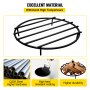 VEVOR Fire Pit Grate, Heavy Duty Iron Round Firewood Grate, Round Wood Fire Pit Grate 24\", Firepit Grate with Black Paint, Fire Grate with 4 Removable Legs for Burning Fireplace and Firepits