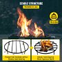 VEVOR Fire Pit Grate, Heavy Duty Iron Round Firewood Grate, Round Wood Fire Pit Grate 24", Firepit Grate with Black Paint, Fire Grate with 4 Removable Legs for Burning Fireplace and Firepits