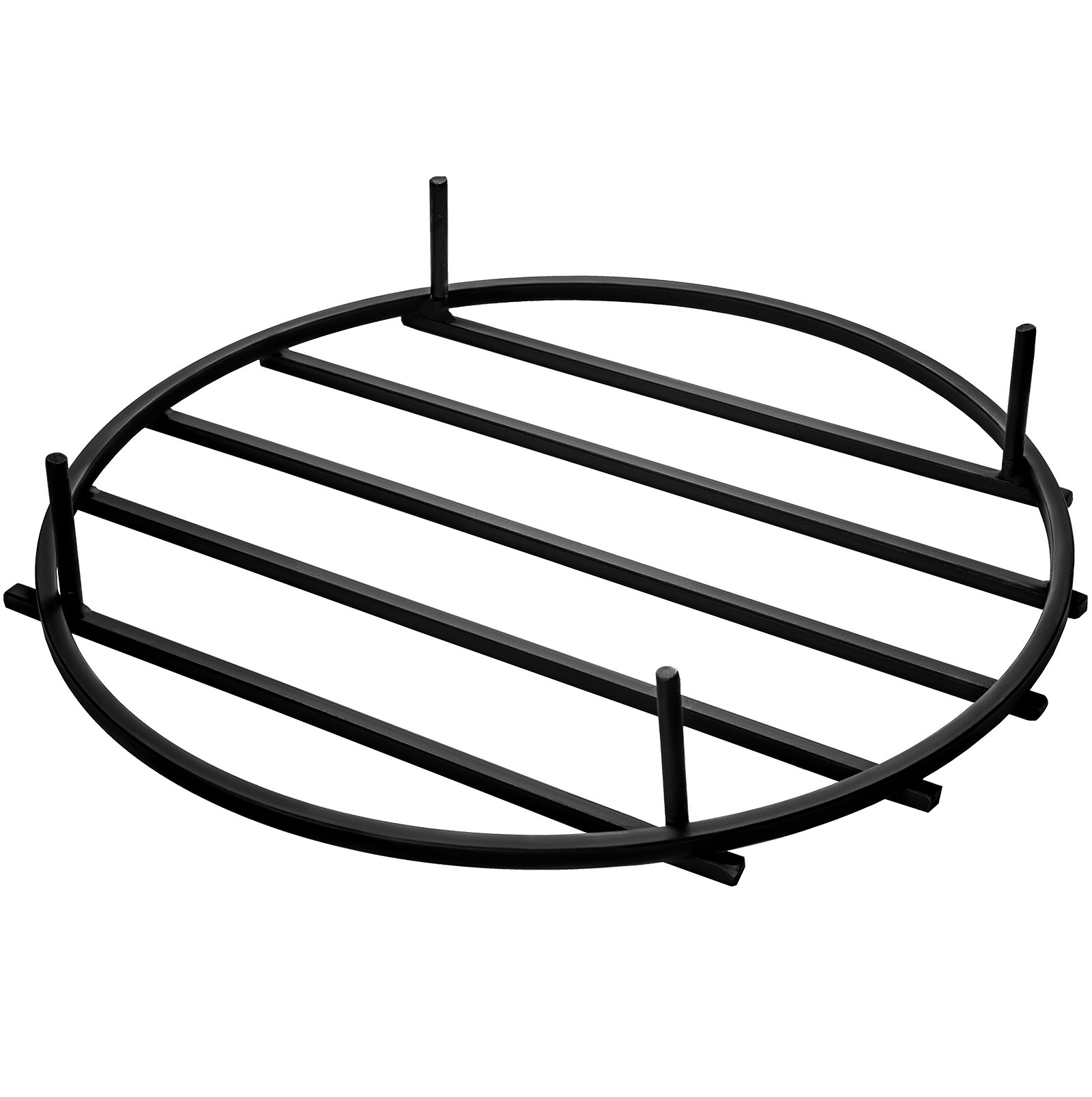 VEVOR Fire Pit Grate, Heavy Duty Iron Round Firewood Grate, Round Wood Fire Pit Grate 24", Firepit Grate with Black Paint, Fire Grate with 4 Removable Legs for Burning Fireplace and Firepits