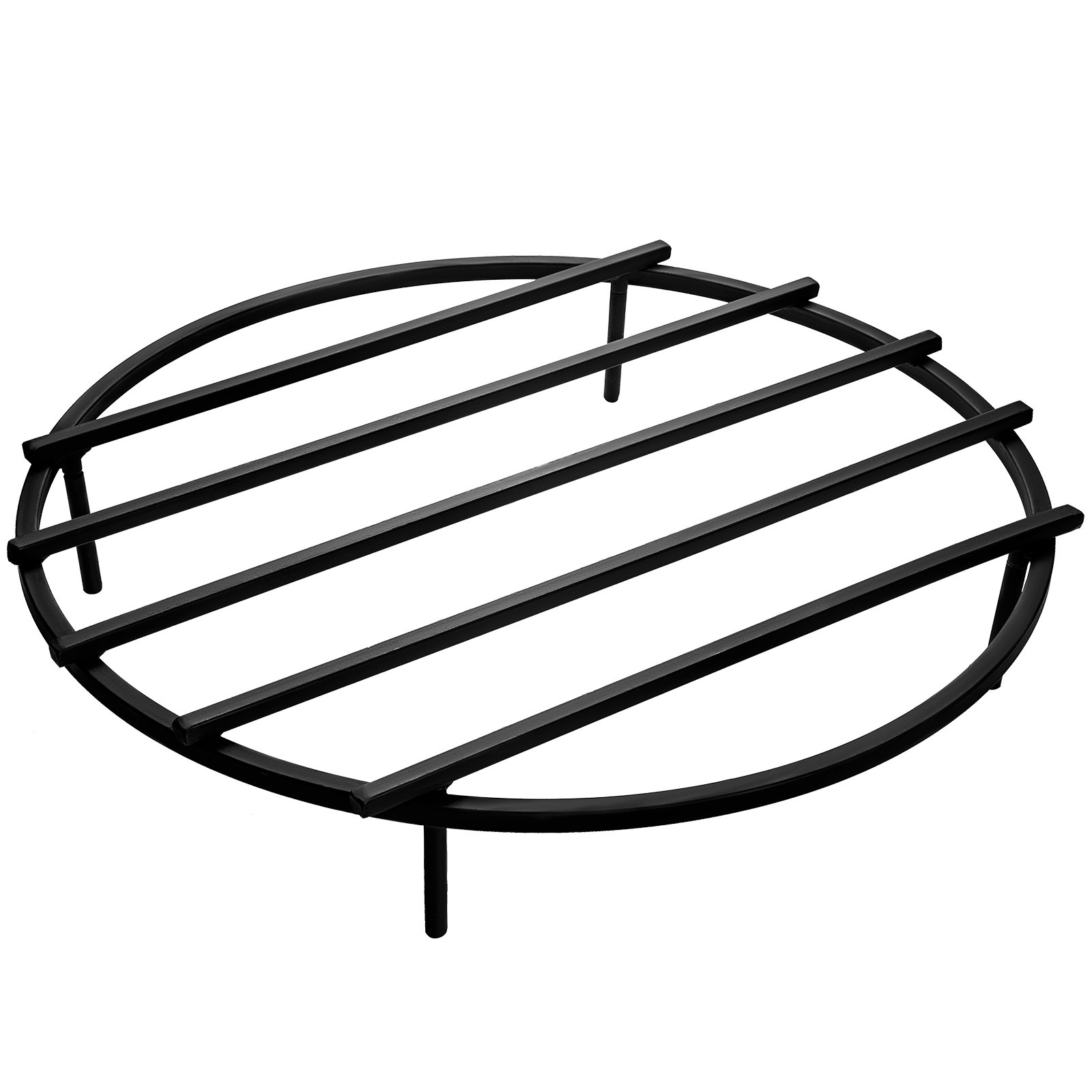 VEVOR Fire Pit Grate, Heavy Duty Iron Round Firewood Grate, Round Wood Fire Pit Grate 24", Firepit Grate with Black Paint, Fire Grate with 4 Removable Legs for Burning Fireplace and Firepits