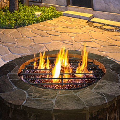 VEVOR Fire Pit Grate, Heavy Duty Iron Round Firewood Grate, Round Wood Fire Pit Grate 30", Firepit Grate with Black Paint, Fire Grate with 5 Removable Legs for Burning Fireplace and Firepits