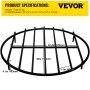 VEVOR Fire Pit Grate, Heavy Duty Iron Round Firewood Grate, Round Wood Fire Pit Grate 30", Firepit Grate with Black Paint, Fire Grate with 5 Removable Legs for Burning Fireplace and Firepits