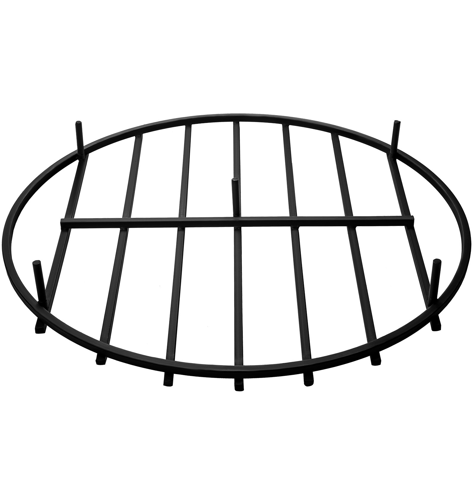 VEVOR Fire Pit Grate, Heavy Duty Iron Round Firewood Grate, Round Wood Fire Pit Grate 30", Firepit Grate with Black Paint, Fire Grate with 5 Removable Legs for Burning Fireplace and Firepits