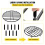 VEVOR Fire Pit Grate Round Firewood Grate 91cm Grate for Fire Pit Heavy Steel