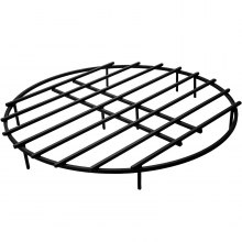 VEVOR Fire Pit Grate, Heavy Duty Iron Round Firewood Grate, Round Wood Fire Pit Grate 36", Firepit Grate with Black Paint, Fire Grate with 9 Removable Square Legs for Burning Fireplace and Firepits