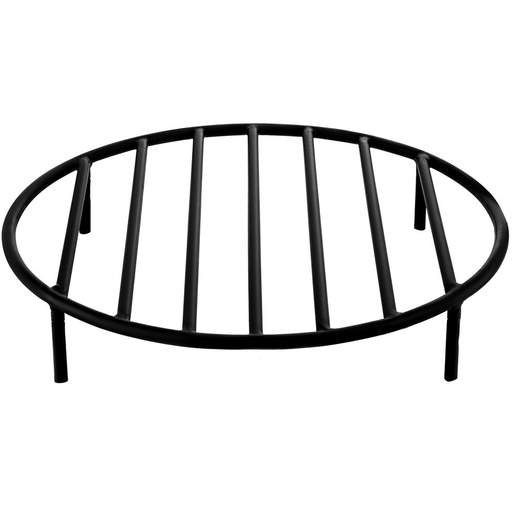 VEVOR Rejilla para hoguera, rejilla redonda de hierro resistente para leña, rejilla redonda de madera para hoguera de 19 pulgadas, rejilla para hoguera con pintura negra, rejilla para fuego con 4 patas redondas extraíbles para quemar chimeneas y hogueras