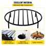 VEVOR Fire Pit Grate, Heavy Duty Iron Round Firewood Grate, Round Wood Fire Pit Grate 19", Firepit Grate with Black Paint, Fire Grate with 4 Removable Round Legs for Burning Fireplace and Firepits