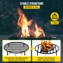VEVOR Fire Pit Grate, Heavy Duty Iron Round Firewood Grate, Round Wood Fire Pit Grate 19", Firepit Grate with Black Paint, Fire Grate with 4 Removable Round Legs for Burning Fireplace and Firepits