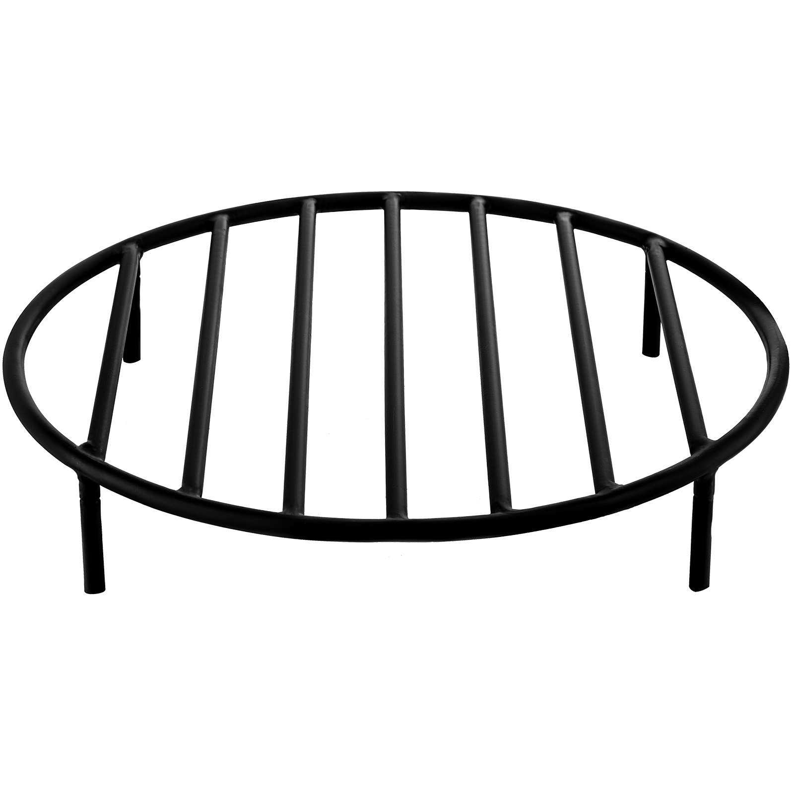 VEVOR Fire Pit Grate, Heavy Duty Iron Round Firewood Grate, Round Wood Fire Pit Grate 19", Firepit Grate with Black Paint, Fire Grate with 4 Removable Round Legs for Burning Fireplace and Firepits