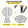 VEVOR Fire Pit Grate, Heavy Duty Iron Round Firewood Grate, Round Wood Fire Pit Grate 24", Firepit Grate with Black Paint, Fire Grate with 7 Removable Round Legs for Burning Fireplace and Firepits