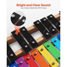 VEVOR Glockenspiel Xylophone, 27 Notes, Professional Xylophone Percussion Instrument, with Colorful Metal Keys, Includes 4 Mallets, Carrying Bag, Beginner Musical Instrument Kit for Adults and Kids