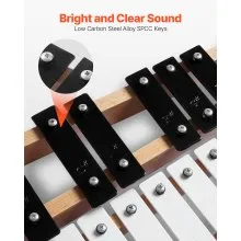 VEVOR Glockenspiel Xylophone, 27 Notes, Professional Xylophone Percussion Instrument, with Metal Keys, Includes 4 Mallets, Carrying Bag, Beginner Musical Instrument for Adults and Kids Music Teaching
