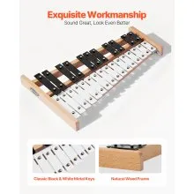 VEVOR Glockenspiel Xylophone, 27 Notes, Professional Xylophone Percussion Instrument, with Metal Keys, Includes 4 Mallets, Carrying Bag, Beginner Musical Instrument for Adults and Kids Music Teaching