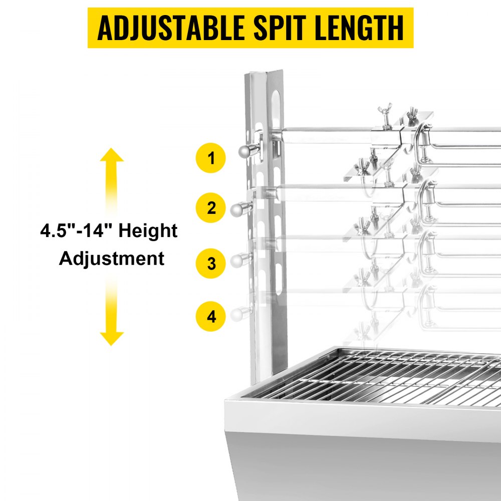 132 Lbs Lamb Spit Rosater Machine With Electric Motor Grill