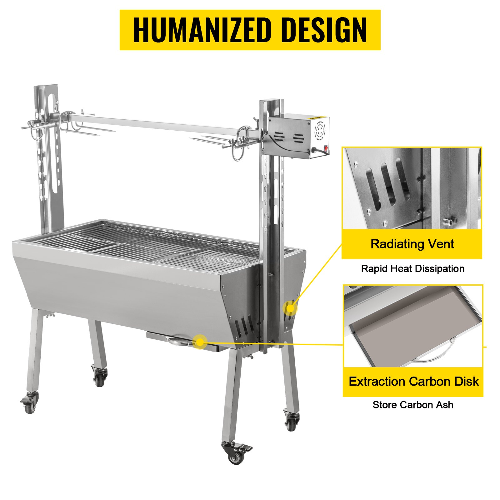 132 Lbs Lamb Spit Rosater Machine With Electric Motor Grill