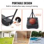 portable VEVOR basketball hoop with built-in wheels, easy ball storage. ideal for yard, courts, pools.