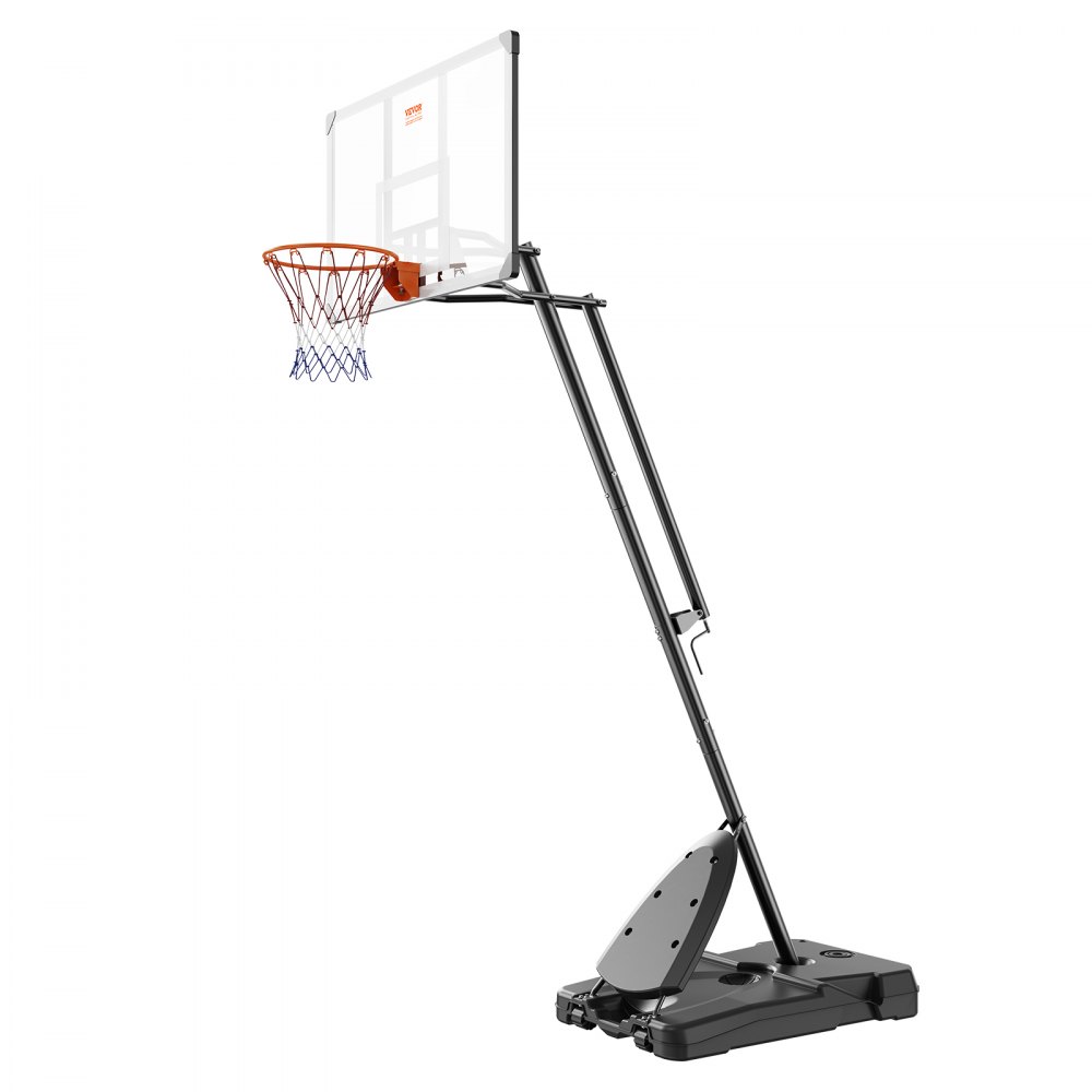 VEVOR Basketball Hoop, 7.6-10 ft Adjustable Height Portable Backboard System, 54 inch Basketball Hoop & Goal, Kids & Adults Basketball Set with Wheels, Stand, and Fillable Base, for Outdoor/Indoor