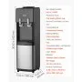 VEVOR Top Loading Water Cooler Dispenser, Hot and Cold Water Dispenser for 3 or 5 Gallons Bottles, Sturdy Stainless Steel and Child Security Lock, Ideal for Homes, Kitchens, Offices, Dorms, Black