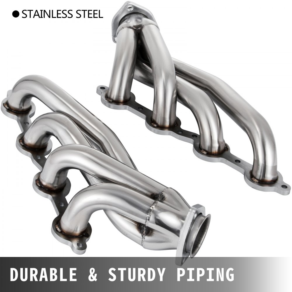 VEVOR Exhaust Header Set 1 3/4" Exhaust Turbo Headers, Stainless Steel Exhaust Manifold Headers, Shorty Engine Conversion LS Swap Exhaust Headers for Chevy LS1 LS2 LS3 LS6 LS10 SUV/Truck Car