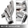VEVOR Exhaust Header Set 44.45mm Exhaust Turbo Headers, Stainless Steel Exhaust Manifold Headers, Shorty Engine Conversion LS Swap Exhaust Headers for Chevy LS1 LS2 LS3 LS6 LS10 SUV/Truck Car