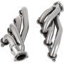 VEVOR ls swap exhaust headers, stainless steel, close-up view of dual manifold pipes.