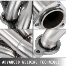 VEVOR Exhaust Header Set 1 3/4" Exhaust Turbo Headers, Stainless Steel Exhaust Manifold Headers, Shorty Engine Conversion LS Swap Exhaust Headers for Chevy LS1 LS2 LS3 LS6 LS10 SUV/Truck Car
