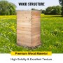 VEVOR Langstroth Bee Hive 4 Layer Langstroth Box 20 Frame Beehive Frames 2 Brood Box 2 Super Box Langstroth Beehive Kit